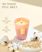 M&SENSE Garden Rose Scented Natural Soy Wax Candle, 14.1oz 60 Hours Long Lasting Slow Burning Candles for Home Decor, Aromatherapy Candle for Stress Relief