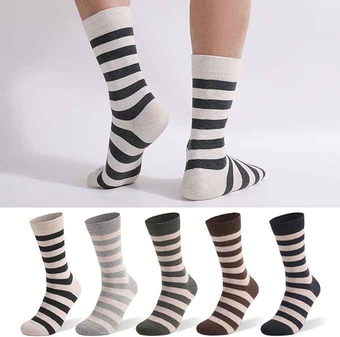 DRASEX Men's Dress Socks Funky Colorful Pattern Cotton Novelty Casual Crew Socks