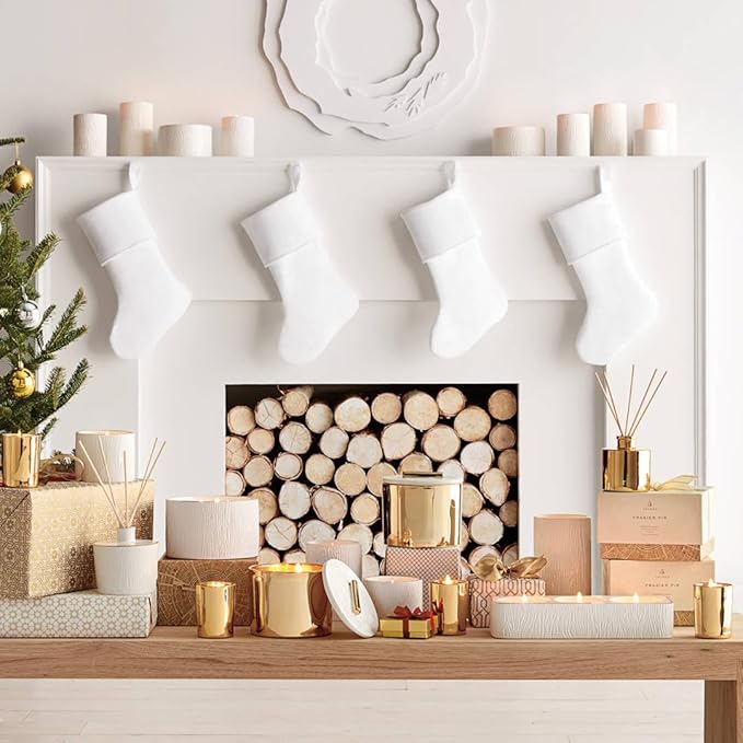 Thymes Frasier Fir Candle - Gilded Collection - Wood Grain Ceramic Design with 24-Karate Gold Rim - Mountain Fresh Fragrance - Elegant Winter Candle Scents - Gifts for Women & Men (Petite, 6 oz)