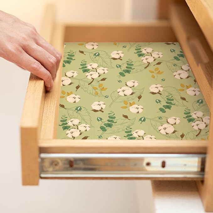 SCENTORINI Drawer Liners for Dresser, Clean Cotton Scented Drawer Liners, Drawer Liner for Dresser Bedroom Shelf Closet, 6 Sheet