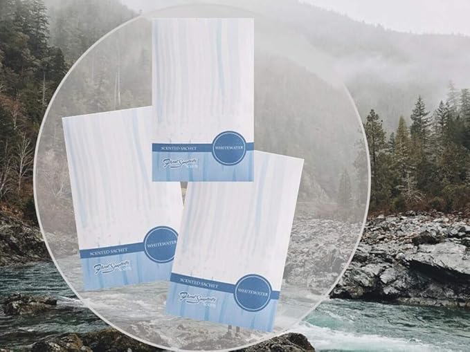 Simplicity Scents Whitewater Scented Sachets Pack of 6, Everyday - Long-Lasting Scented Bags, Home Fragrance, Air Freshener & Deodorizer for Closet, Room, Drawer, or Cars, Made in USA