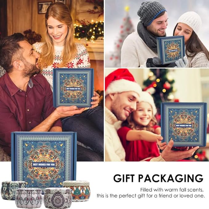 Scented Candle Gifts for Women, 4 Pack 4.4 oz Aromatherapy Candles, Stocking Stuffers for Women, Stress Relief Gifts for Girlfriend, Teacher, Mom, Anniversary, Birthday, Christmas Gift