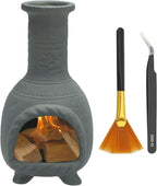 uxcell Incense Burner, Ceramic Incense Holder Santo Holder Ash Catcher with Cleaning Brush Tweezer Decorative Bowl for Meditation Stick Aromatherapy Yoga, Gray