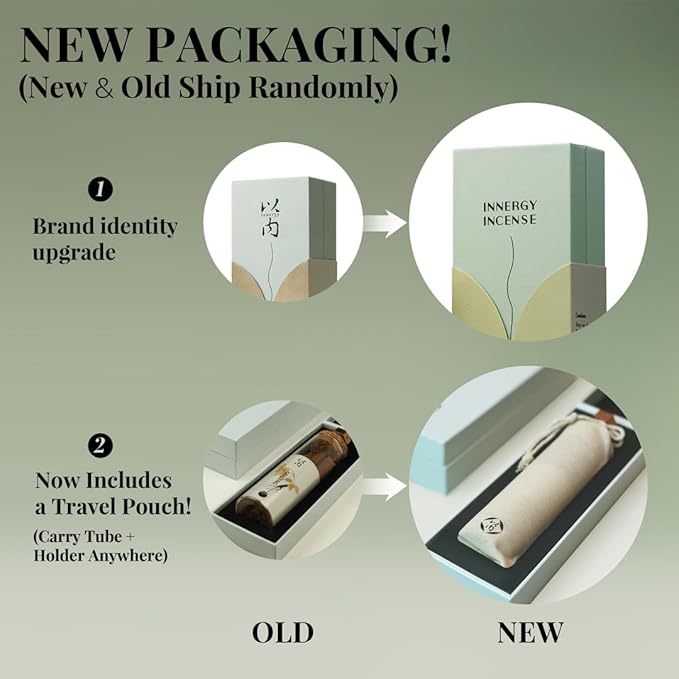 Energize & Focus - Innergy Ginseng Incense Sticks, Natural Herbal Blend for Focus and Energy, 55 Min Burn