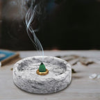 Natural Marble Palo Santo Holder,Incense Burner for Palo Santo Sticks, Handmade Stick Incense Holder Ideal for Smudging, Incense Burning, Decoration.Easily Grab All Incense Ash (White)