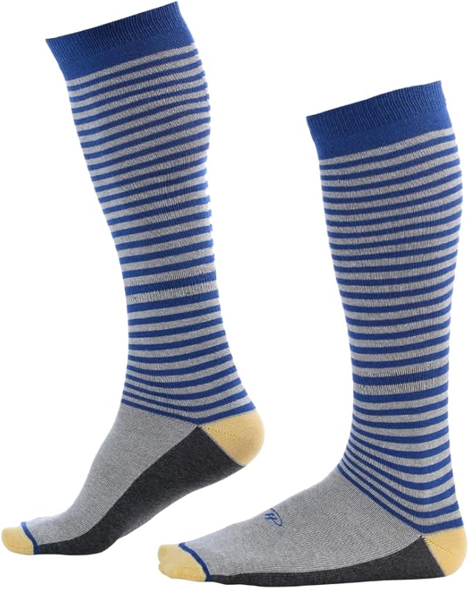 Pierre Henry Over the Calf Socks for Men (3 pairs) | Cotton Over the Calf Dress Socks | Long Socks Designed to Stay up 12+ hr