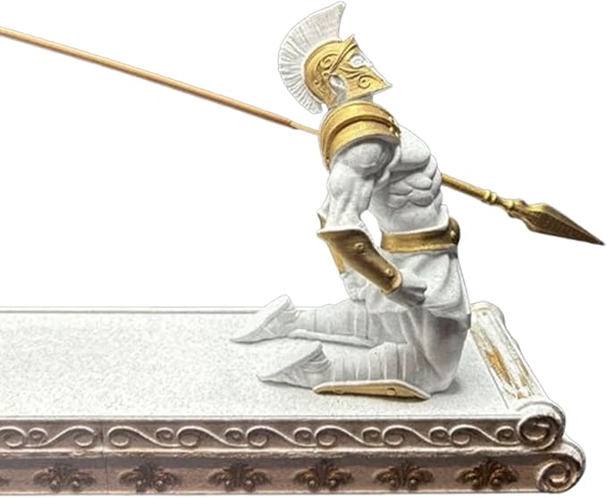 Gladiator Incense Holder The Fallen Warrior,Funny Incense Burner Incense Holder for Sticksfor Indoor Outdoor Use Incense Stick Holder Ash Catcher (White)