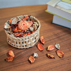 Qingbei Rina Fall Potpourri Bags,Orange Scented Potpourri Dried Flowers, Autumn Decorative Bowl Vase Filler,Home Fragrance,Harvest Farmhouse Bathroom Decor,8.4oz(Citrus)