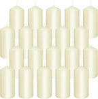 Set of 20 2-inch Wide x 4-inch Tall Ivory Pillar Candles - Perfect for Creative Accompaniment for Candlelight Dinner, Home Decoration, Party, Wedding.