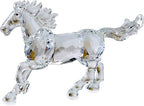 Crystal Horse Realistic Animal Art Figurine Collection Table top Ornament Statue Home Decor (White)