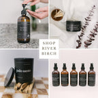 River Birch Luxury Linen and Room Spray - Midnight Amber Home Signature Scent - Room Fragrance Spray - Fragrant Fresh Linen Air Freshener - Handmade in Texas - 4 oz Glass Amber Gold Top