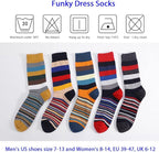 DRASEX Men's Dress Socks Funky Colorful Pattern Cotton Novelty Casual Crew Socks
