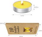 Tea Candles Wedding Party and Home Decoration Votive Parties Tealight Small Wishing Bulk 10 Pack with 1.5-2 Hours Extended Burn Time Mini for Birthday Halloween Emergency Family Gathering(Huang)