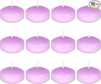 Mega Candles 12 pcs Unscented Lavender Floating Candles, Hand Poured Wax Candle 2 Inch Diameter, Home Décor, Wedding Receptions, Centerpieces, Occasions, Events, Festivities, Meditations, Spas