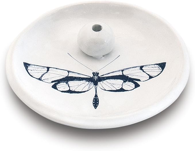 Skeem Citronella Incense Holder - Ceramic Incense Burner for Incense Sticks (Holds Up to 3-Sticks) - Simple and Sturdy Ash Catcher, Perfect for Outdoor Use