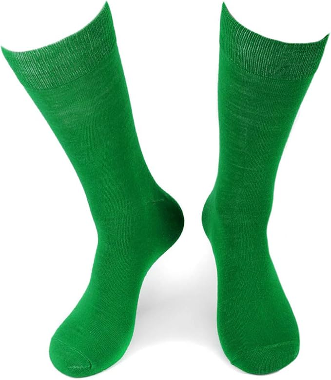 Feraricci Solid Color Casual Dress Socks for Men - Colorful & Comfortable Crew Socks
