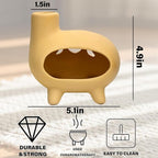 Elegant Handcrafted Ceramic Palo Santo Burner-Yellow Terracotta Footed Incense Holder for Meditation,Compatible with Wood Sticks,Sage,Ash&Cones-Mini Aromatic Home Altar with Chimney Design