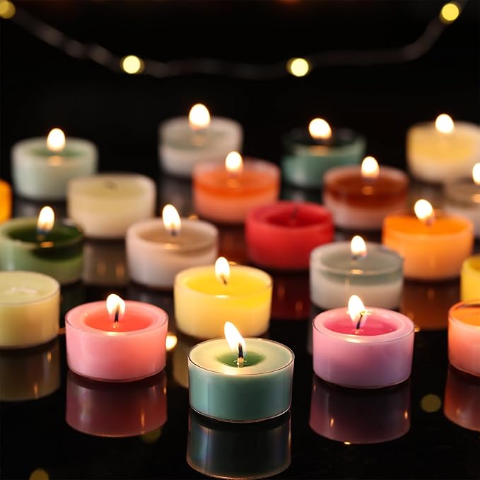 Pine Forest Scented Tea Lights Candles – Pine Green – 6 Hour Burn – 100% Palm Wax – Scented Tealight Candles for Christmas, Winter Holidays, Festive Decor – 48 Pack Scent Votive Candle