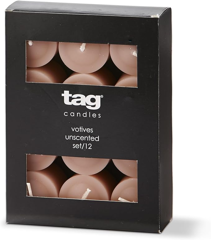 tag Color Studio Votive Candles Set of 12 Blush Smokeless Paraffin Wax Burn Time 5 Hrs. Votive Blush