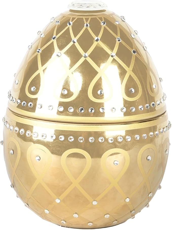 Easter Egg Candle| Egg-Shaped Scented Candle | Handmade Decorative Gift | Soy Wax | 14 Cm | Spice Rose - Oud - Sandalwood | Gift for Anniversary, Graduation, Christmas, Birthday, 1 Wick