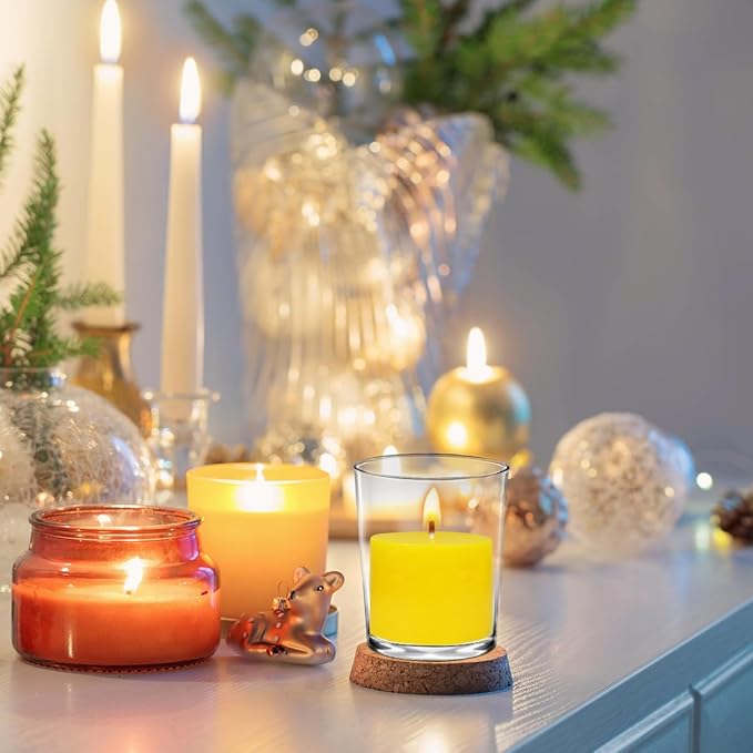 9-Pack 1.25-Inch Yellow Votive Candles, Unscented Small Tealight Candle for Home Decor Summer Special Occasions