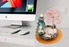 Backflow Incense Holder, Waterfall Incense Burner, Gemstone Money Tree Home Living Room Decorations Office Accessories for Women, Mothers Day Mom Gifts (Rose Quartz)