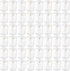 48 Pack White Unscented Clear Glass Filled Votive Candles. Hand Poured Wax Candle Ideal Gifts for Aromatherapy Spa Weddings Birthdays Holidays Party (White)