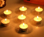 Tea Candles Wedding Party and Home Decoration Votive Parties Tealight Small Wishing Bulk 10 Pack with 1.5-2 Hours Extended Burn Time Mini for Birthday Halloween Emergency Family Gathering(Huang)