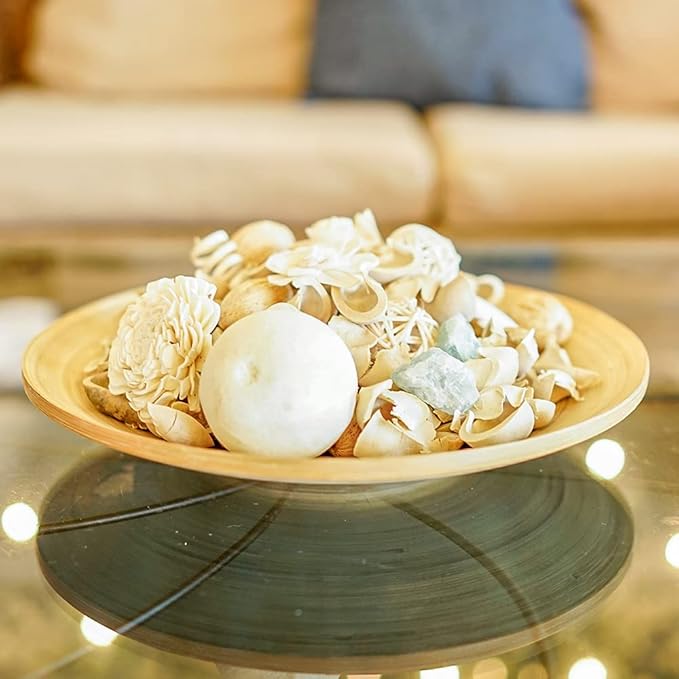 White Potpourri Bags,Pine Scented Potpourri Bowl Filler,Vase Filler,Decorative Dried Flowers, Home Fragrance Popery,Bathroom Decor, Crystal(20 oz)