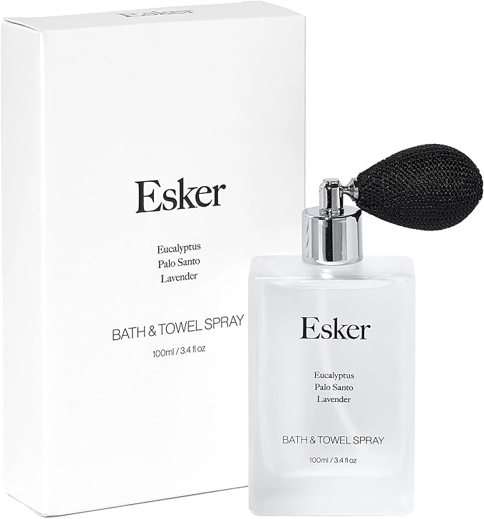 Esker - Natural Eucalyptus Towel + Linen Spray | Clean, Vegan Home Fragrance + Aromatherapy (3.4 fl oz | 100 ml)