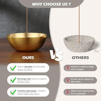 5 Inch Brass Incense Bowl, Large Copper Incense Holder for Sticks/Cones, Offering Bowl, Singing Bowl, Ash Catcher for Altar, Meditation, Yoga (Gold&Yellow)