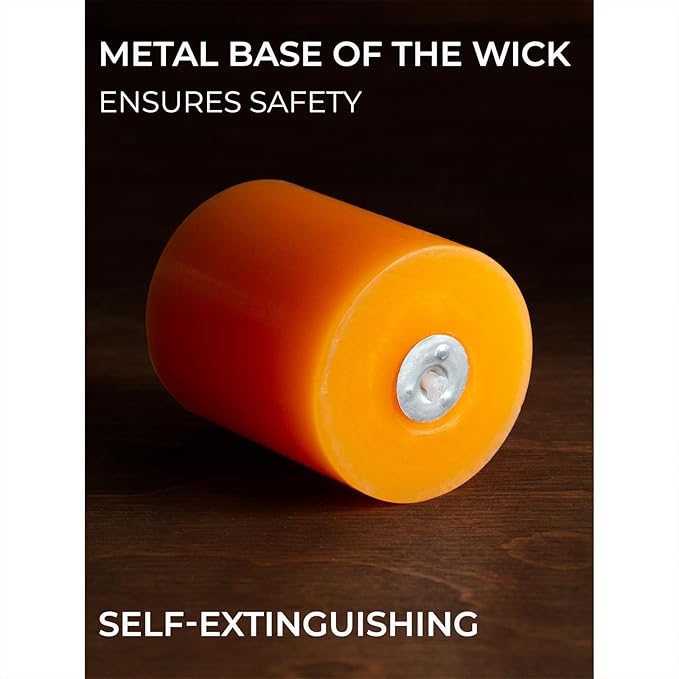 CANDWAX Orange Votive Candles Bulk Pack - Perfect as a Halloween Unscented Candle Set of 36-1.5x1.7 inch Fall Long Lasting Votives