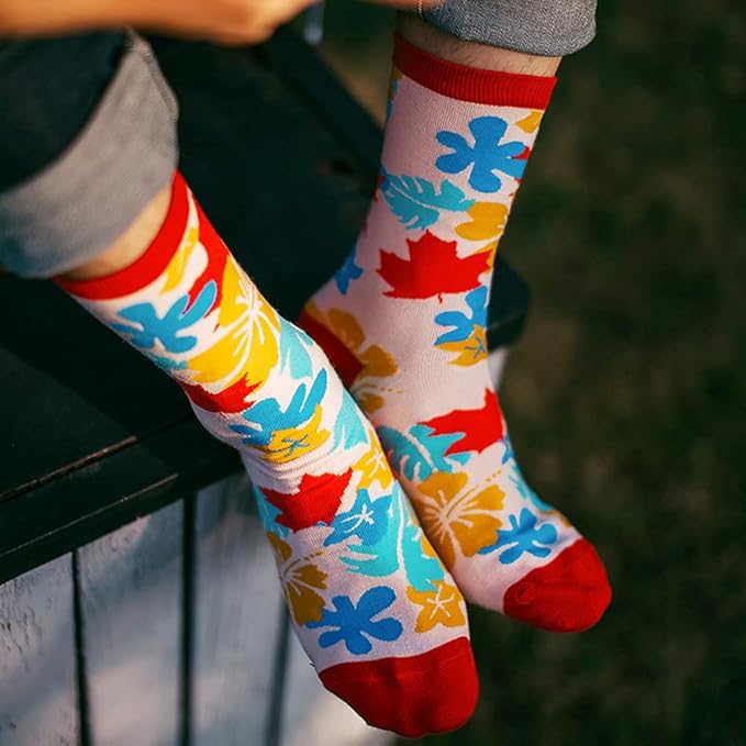 DRASEX Men's Dress Socks Funky Colorful Pattern Cotton Novelty Casual Crew Socks