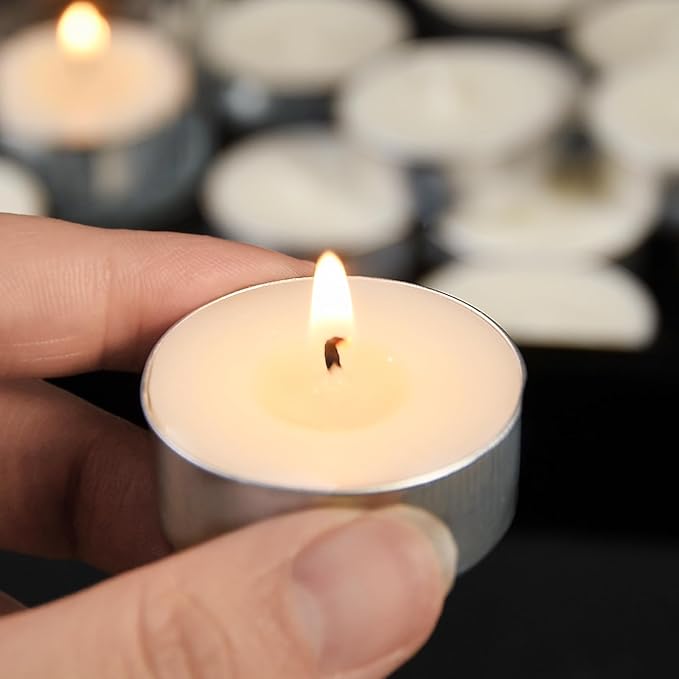 100 Pack Soy Tealight Candles - 100% Natural Soy Wax,4 Hours Long Burning,Unscented White Tea Candles Bulk for Party Centerpieces,Sabbath,Wedding