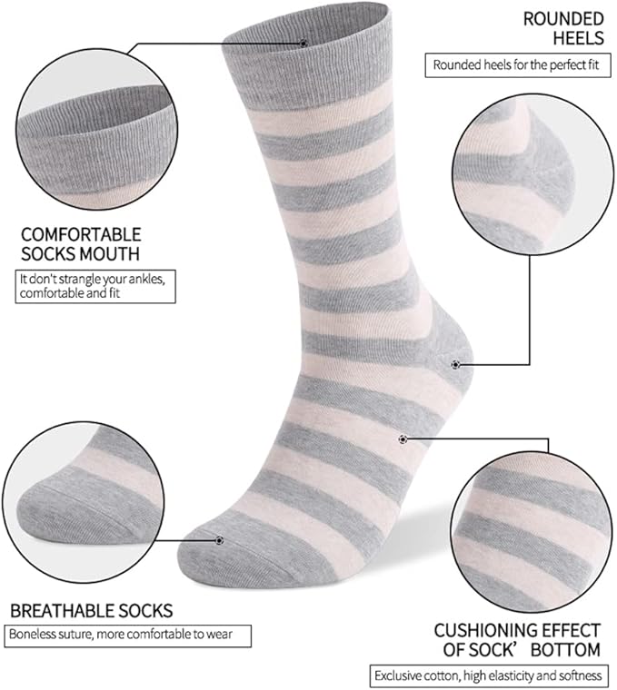 DRASEX Men's Dress Socks Funky Colorful Pattern Cotton Novelty Casual Crew Socks
