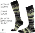 Pierre Henry Over the Calf Socks for Men (3 pairs) | Cotton Over the Calf Dress Socks | Long Socks Designed to Stay up 12+ hr