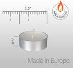 Tealight Candles - 4 Hours - Giant 100,200,300 Bulk Packs - HomeLights White Unscented European Smokeless Tea Lights for Shabbat, Weddings, Christmas, Home Decorative - 200 Pack