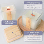 Scented Candle, 7.04 oz Lavender Aromatherapy Candle, Natural Soy Wax with Wooden Wick, Candles for Home, 45 Hours Burn Time, Scented Jar Candle Gifts