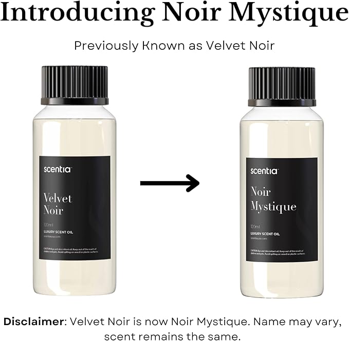 Noir Mystique – Hotel-Inspired Diffuser Oil, 20ml (0.67 fl oz) | Essential Oil Blend of Rose, Bergamot, Lemon & Musk | Luxury Aroma for Aromatherapy Diffusers & Humidifiers