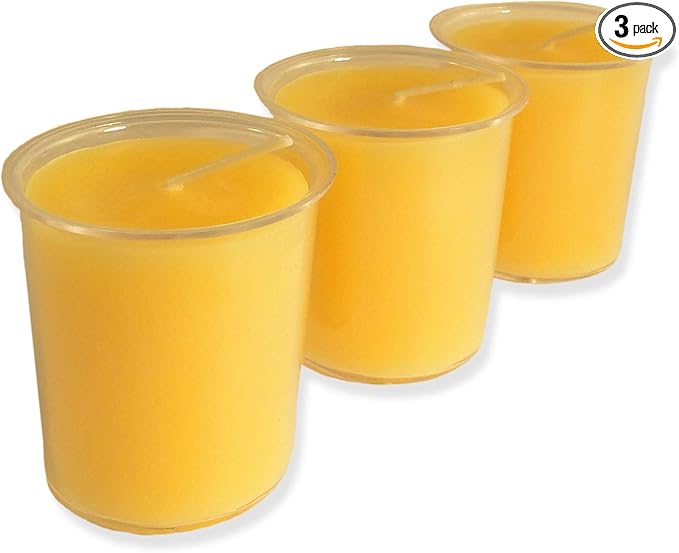 100% Beeswax 15-Hour Votives Candles Organic Hand Made - 2" Tall, 1 1/2 Thick (Set of 3)