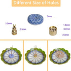 Ceramic Incense Holder for Sticks, Handmade Incense Burner Trays with 3 Pcs Incense Holes, Multi-Purpose Ash Catcher for Coils, White Sage & Palo Santo, Smudge Bowl for Meditation, Yoga, Decor (Green)