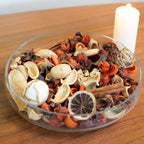 Qingbei Rina Fall Potpourri Bowl Filler, Cinnamon Scented Potpourri Dried Flowers,Thanksgiving Decorative Vase Filler,Home Fragrance, Farmhouse Harvest Decor,14 oz,(Citrus Orange)