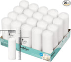 Bolsius White Pillar Candles – 2x6 Unscented Candle Set of 20 – Dripless, Smokeless, and Clean Burning Household Dinner Candles – Perfect for Weddings, Parties, Dinners – 20 Decorative Candles