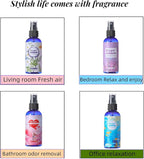 Natural Bedroom Linen Spray Scented Room Mist with Plant Extracts Long Lasting Freshness for Sheets, Pillows & Curtains – 4oz（4Bottle）