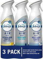 Febreze Air Freshener Spray, Odor-Fighting Room Spray, Heavy Duty Bundle, Heavy Duty Kitchen, Heavy Duty Crisp Clean, Musty Odor Fighter Scent Mix, 8.8oz, 3 Count