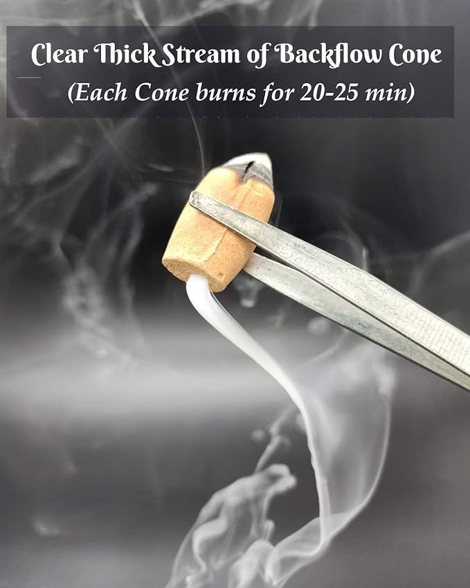 Palo Santo Backflow Incense Cones - 40 Woody Cones Waterfall - Thick Cloudy Incense Fountain, Gift