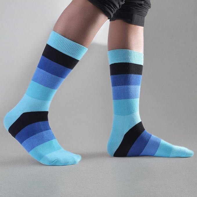HHX YONLEE Dress Socks 5/6/10 Pairs Crew Argyle Colorful Cotton Novelty Casual Happy Fun