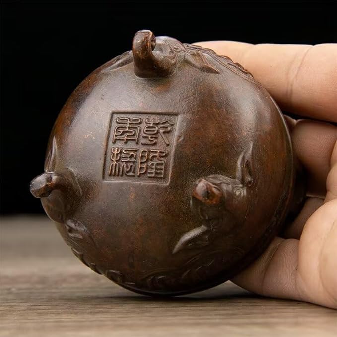 Incense Burner Chinese Incense Holder Brass Incense Burner Zen Copper Incense Burner Antique Style Home Office Fengshui Decor 3 * 3 * 2.4IN 0.6LB