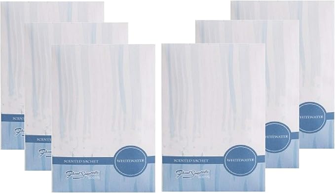 Simplicity Scents Whitewater Scented Sachets Pack of 6, Everyday - Long-Lasting Scented Bags, Home Fragrance, Air Freshener & Deodorizer for Closet, Room, Drawer, or Cars, Made in USA