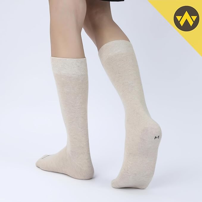 WANDER Men's Dress Socks Cotton Thin Classic Lightweight Socks 6/8 Pairs Solid & Patterned Soft Breathable Socks